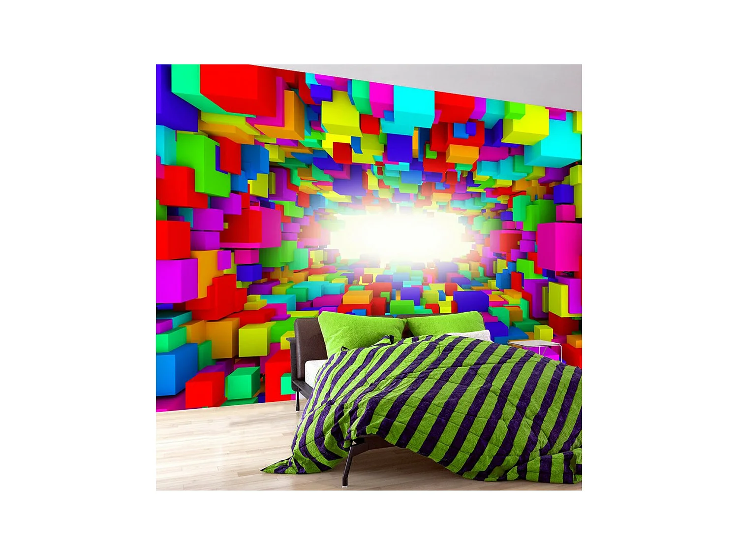 Papier Peint "Light in Color Geometry" 140 x 200 cm