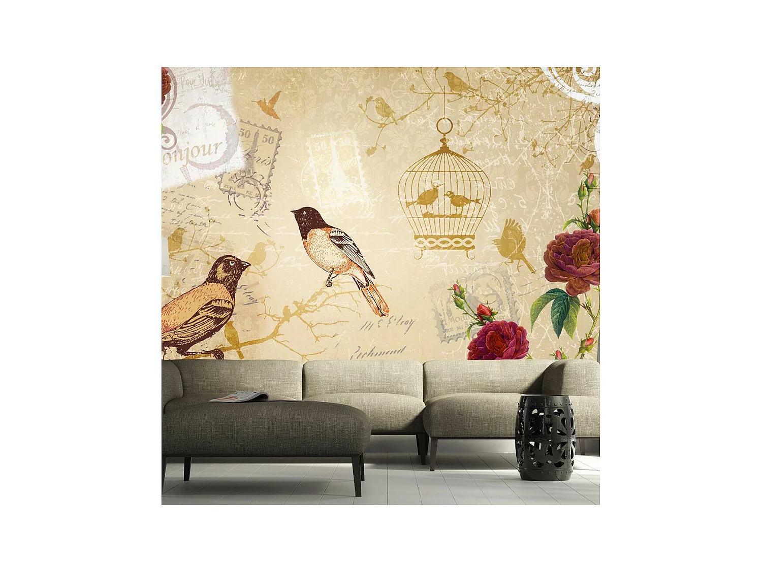 Papier Peint "Bonjour" 140 x 200 cm