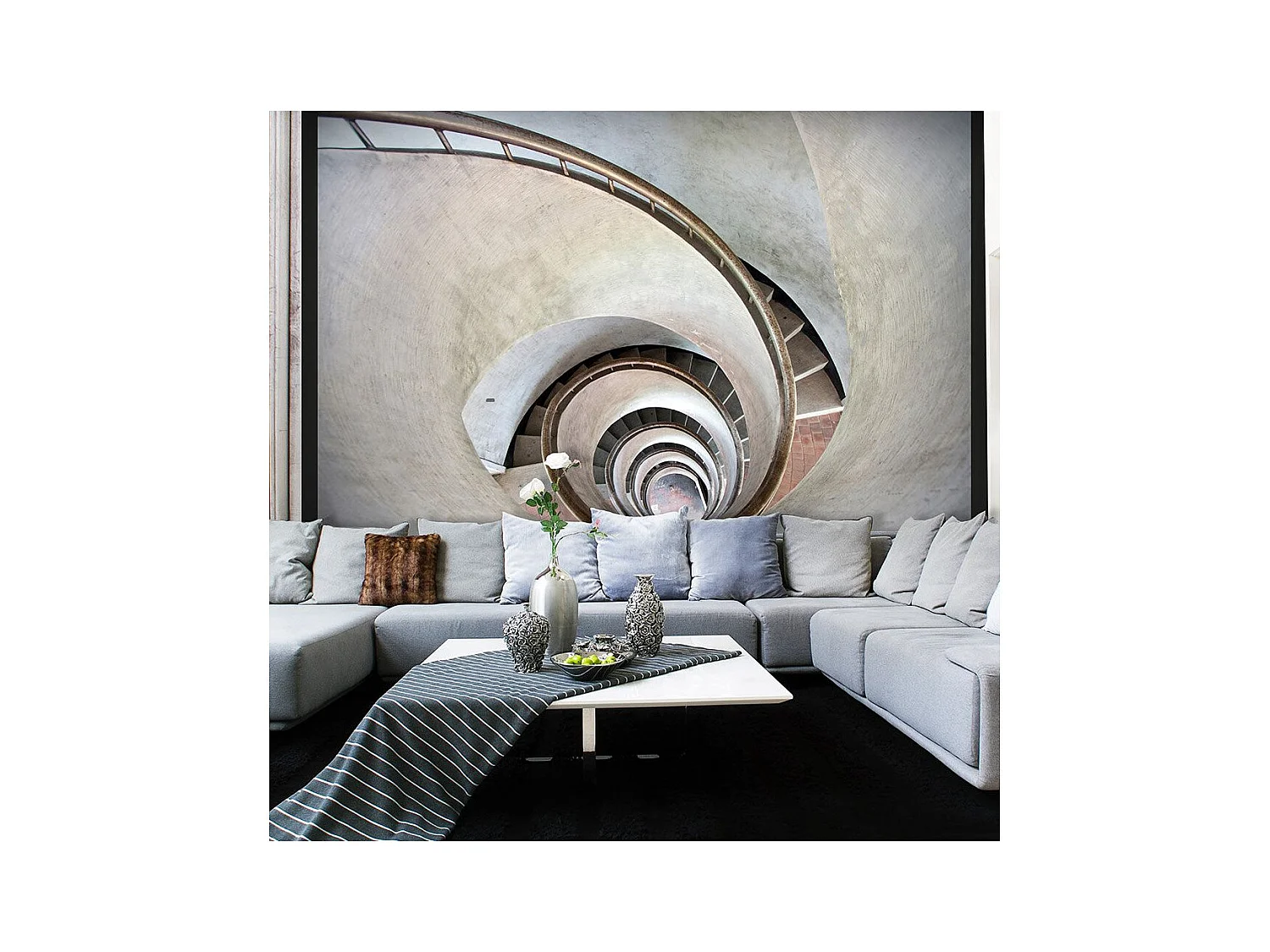 Papier Peint "White Spiral Stairs" 270 x 350 cm