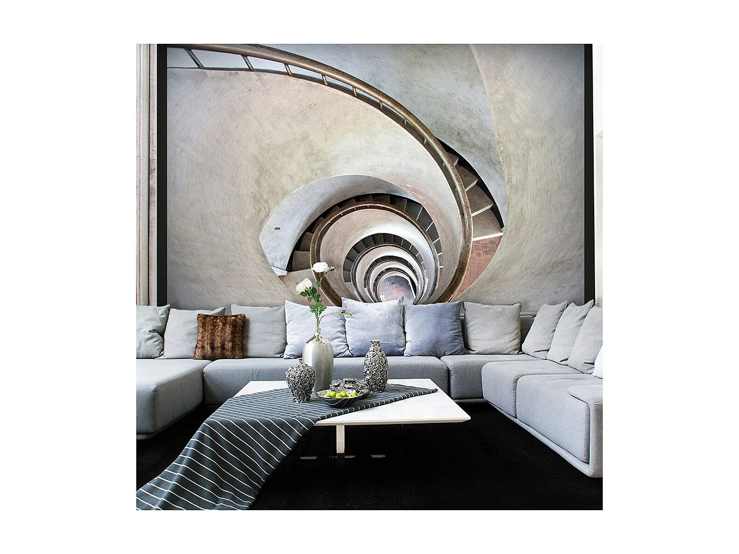 Papier Peint "White Spiral Stairs" 270 x 350 cm