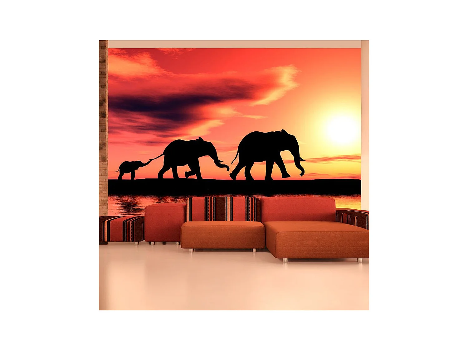 Papier Peint "Famille Eléphants" 231 x 300 cm