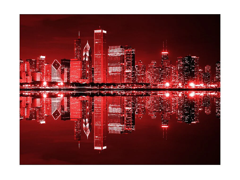 Papier Peint "Chicago Couleur du Vin Rouge" 154 x 200 cm