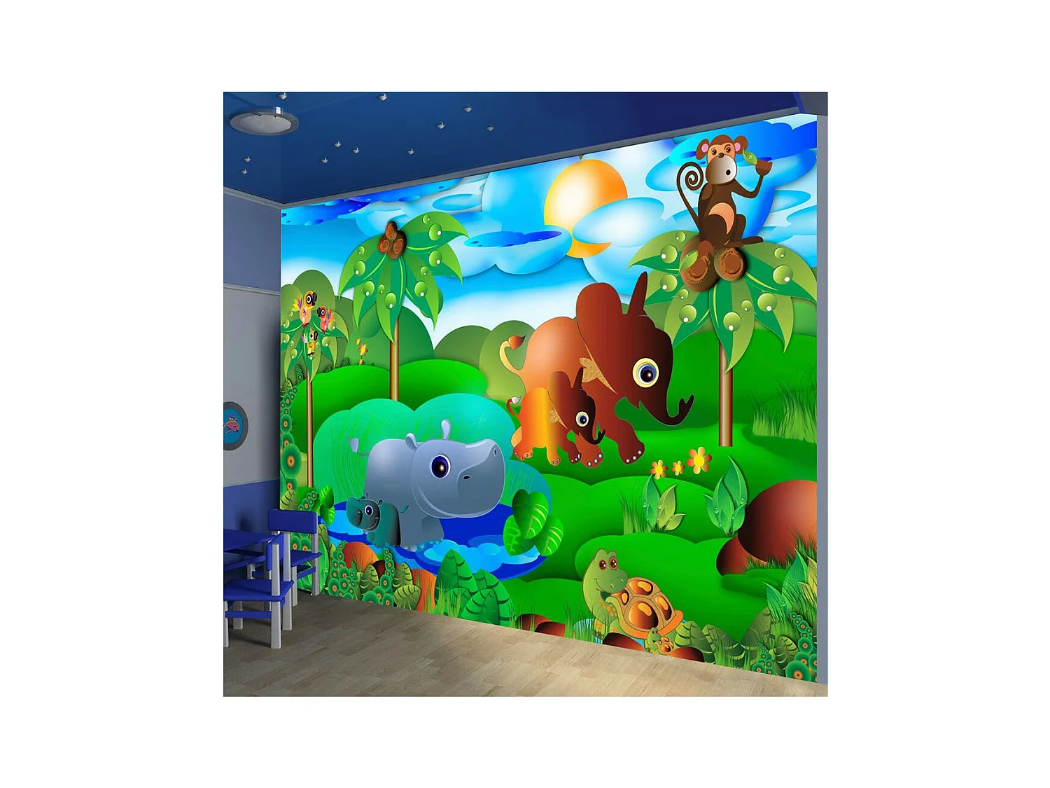 Papier Peint "Animal Family" 70 x 100 cm