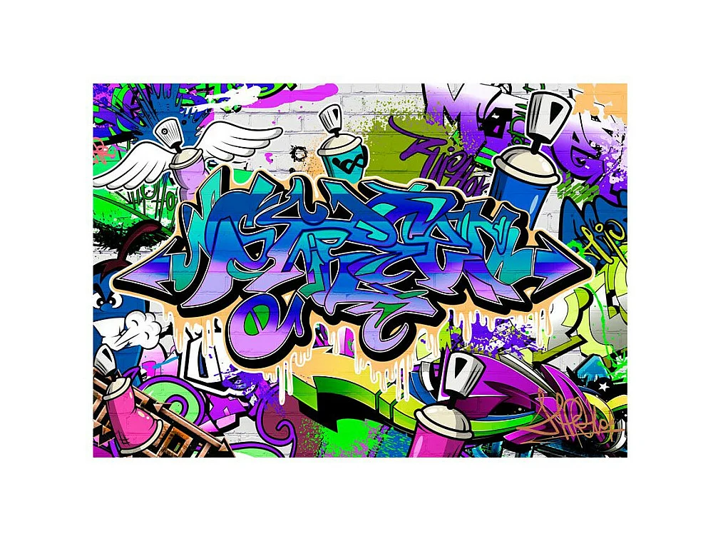 Papier Peint "Graffiti : Violet Theme" 105 x 150 cm