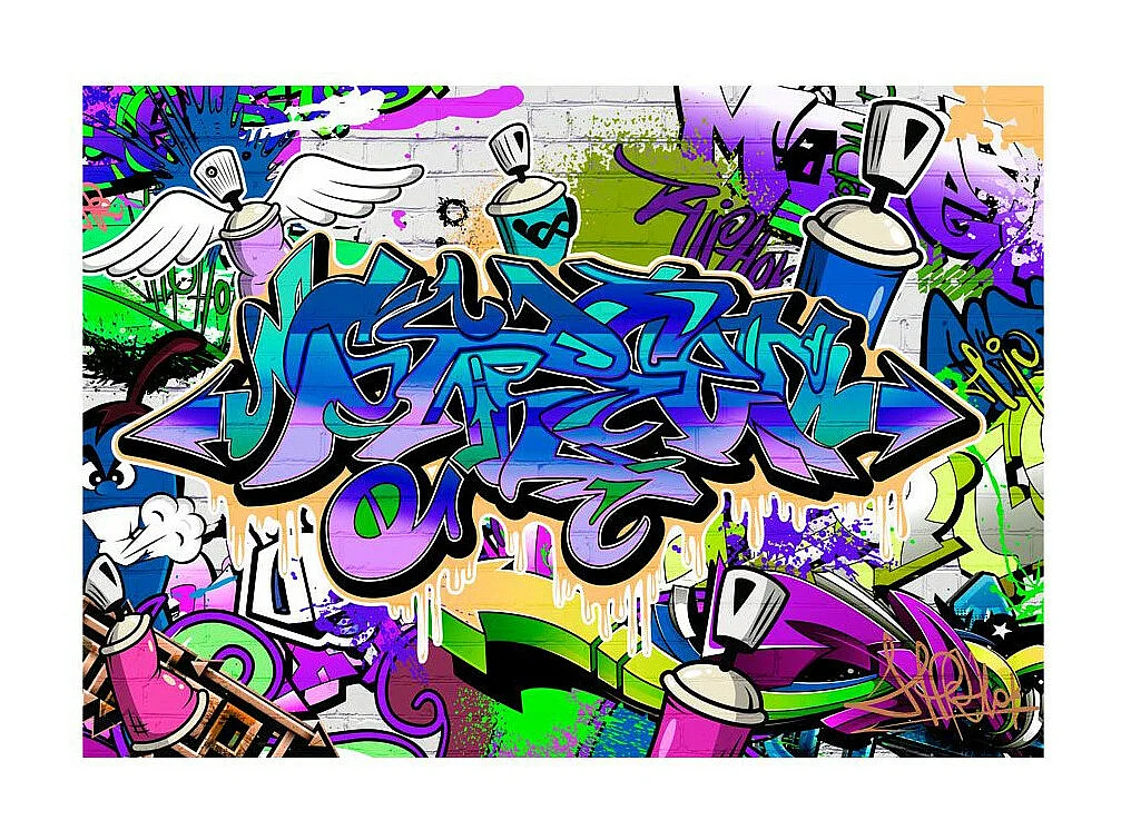 Papier Peint "Graffiti : Violet Theme" 105 x 150 cm
