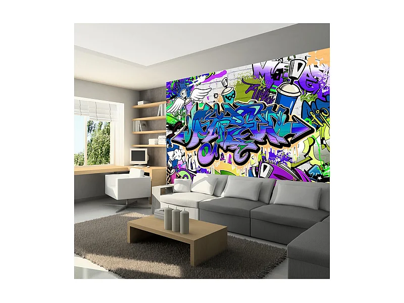 Papier Peint "Graffiti : Violet Theme" 105 x 150 cm