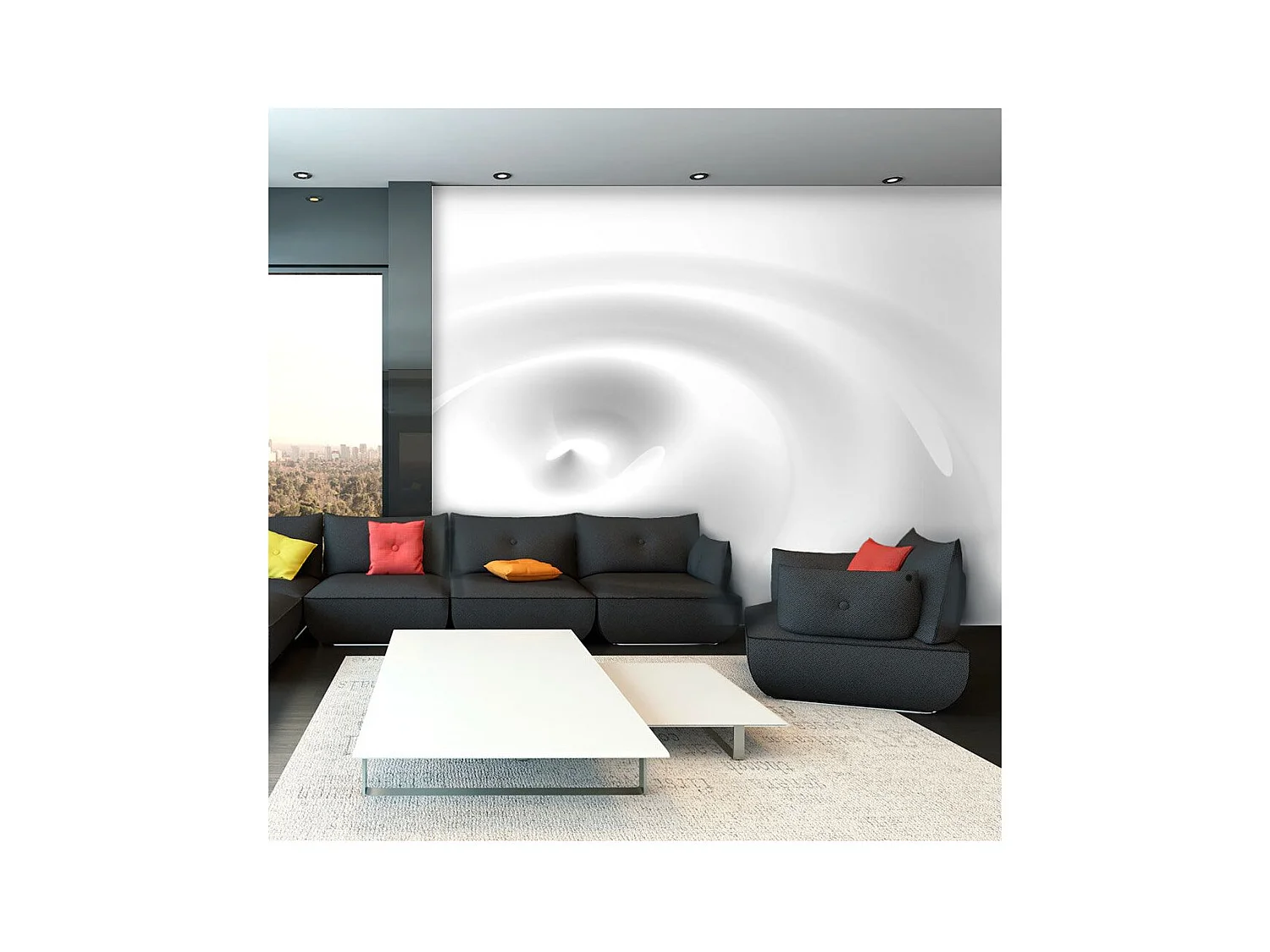 Papier Peint "White Swirl" 210 x 300 cm