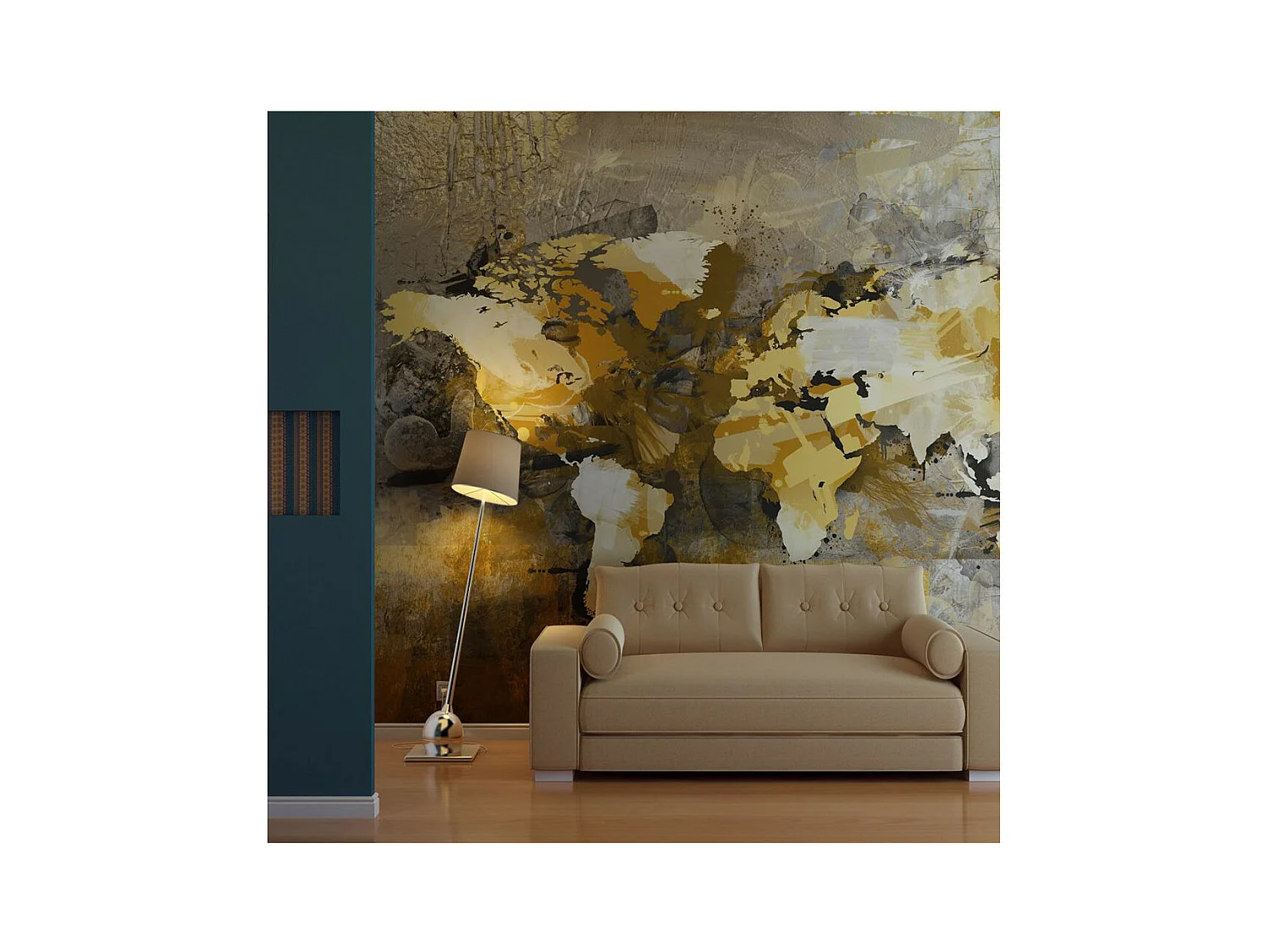 Papier Peint "Artistic Map of the World" 270 x 350 cm