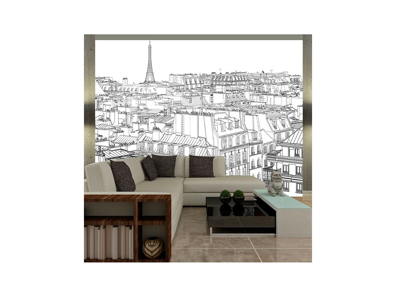 Papier Peint "Croquis Parisien" 231 x 300 cm