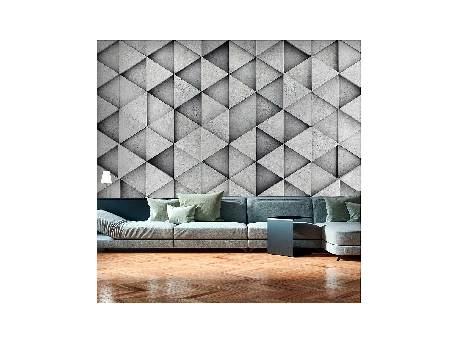Papier Peint "Grey Triangles" 140 x 200 cm