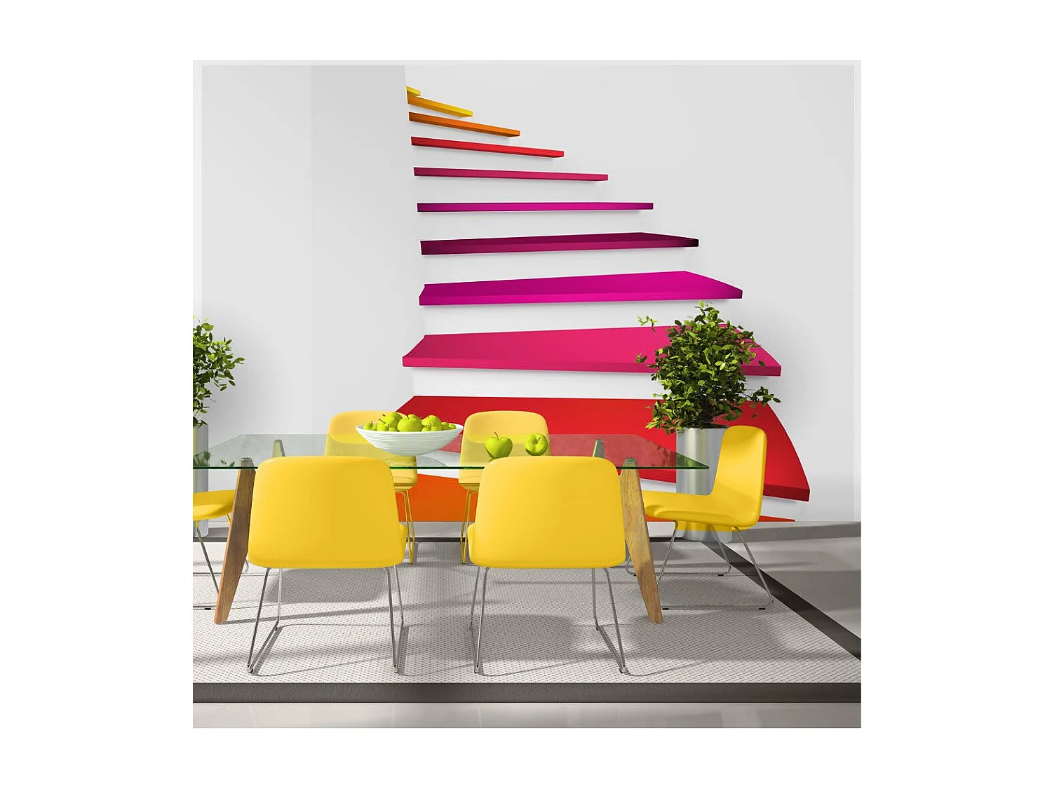 Papier Peint "Colorful Stairs" 105 x 150 cm