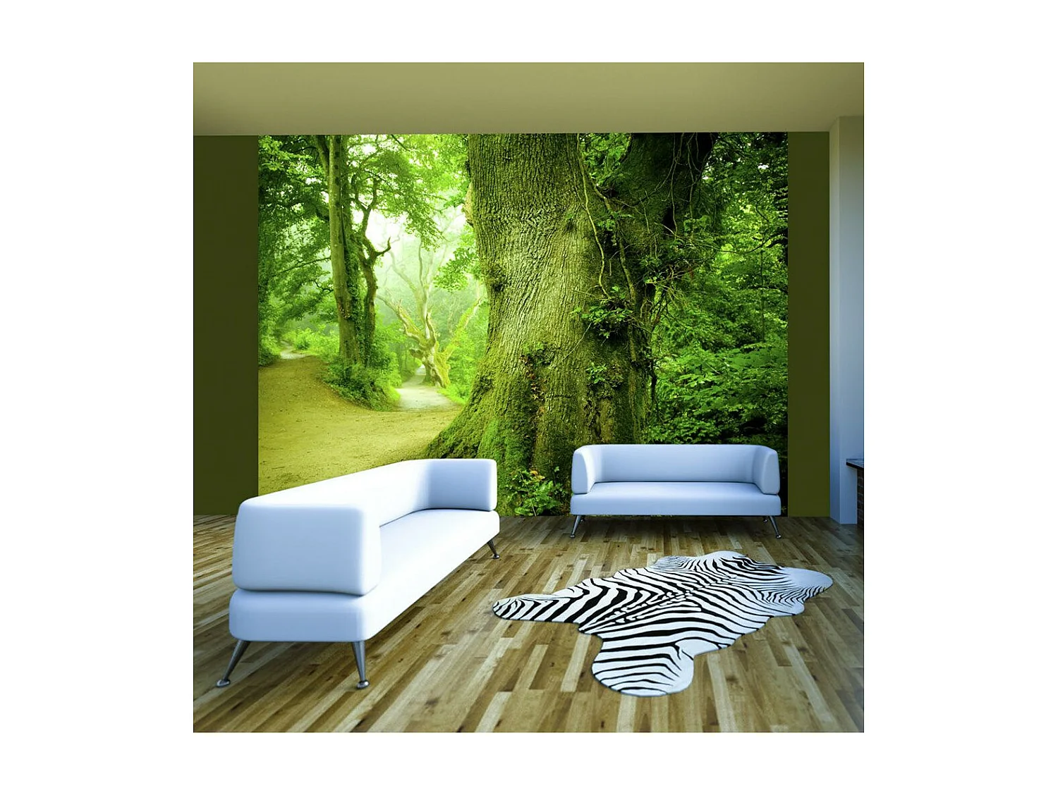 Papier Peint "Chemin Forestier" 154 x 200 cm