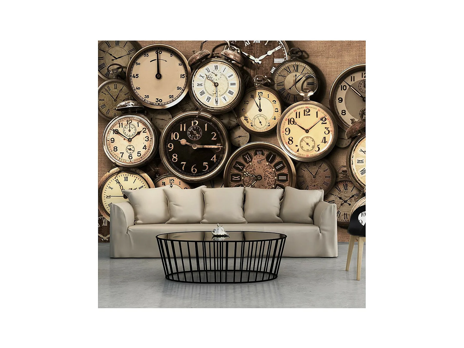 Papier Peint "Old Clocks" 70 x 100 cm