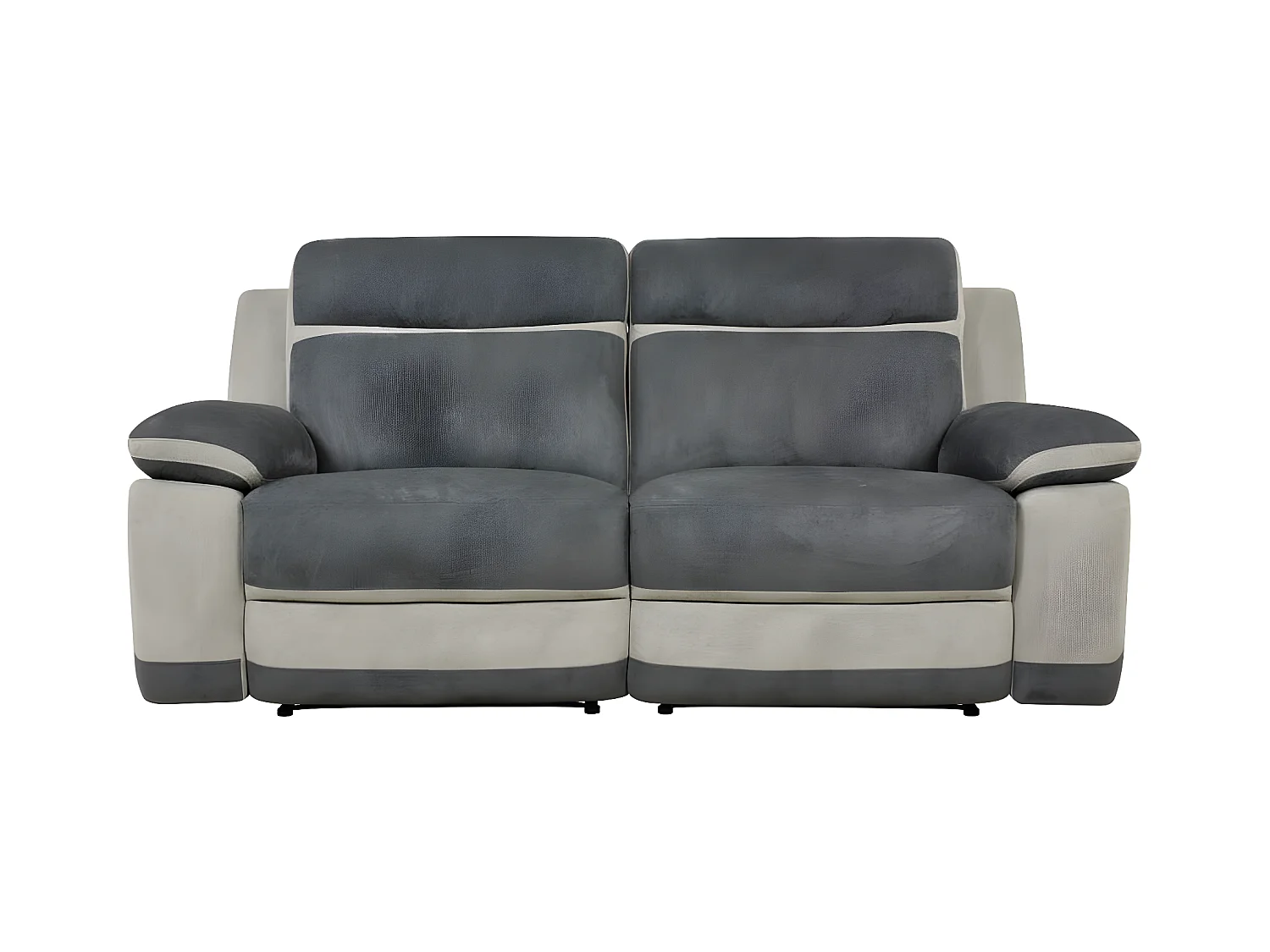 Relaxsofa 3-Sitzer - Microfaser - Anthrazit & Hellgrau - TALCA