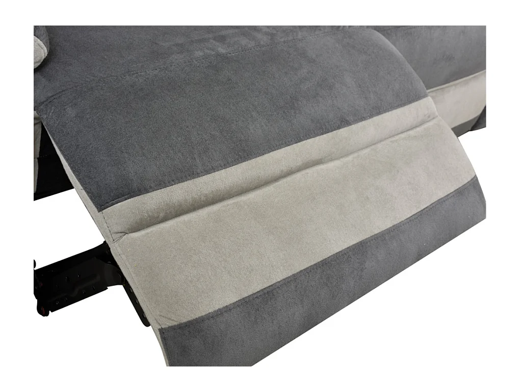 Canapé 3 places relax en microfibre anthracite et bandes gris clair TALCA