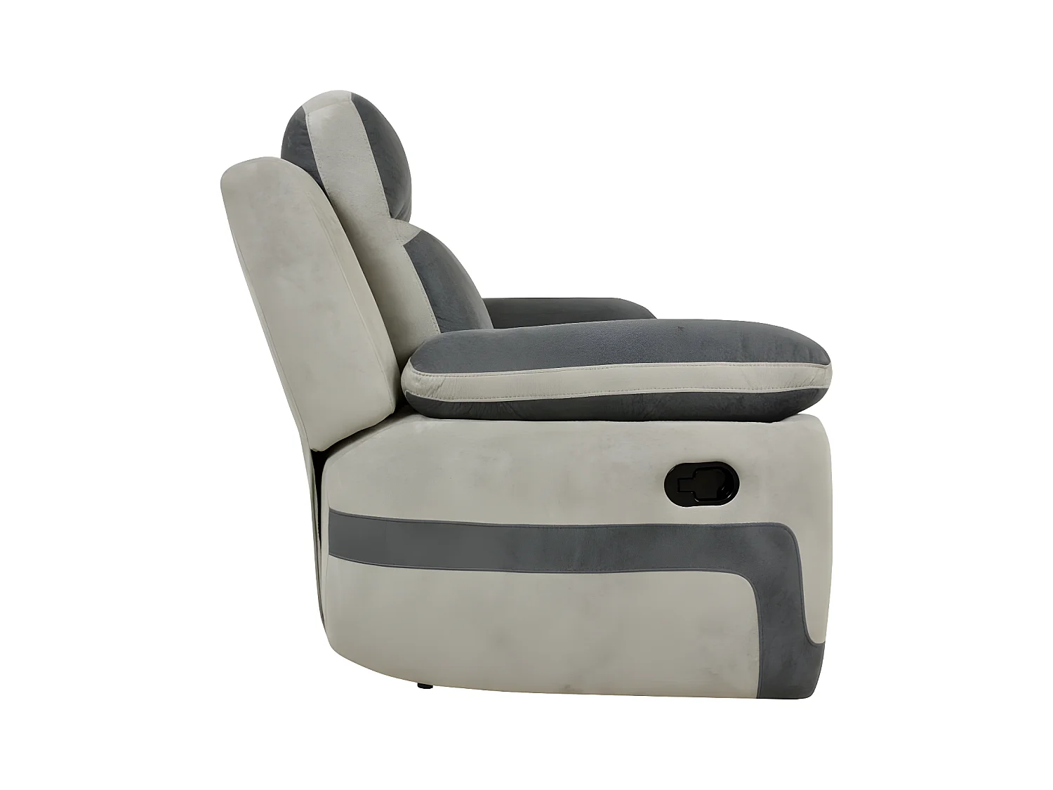 Canapé 3 places relax en microfibre anthracite et bandes gris clair TALCA