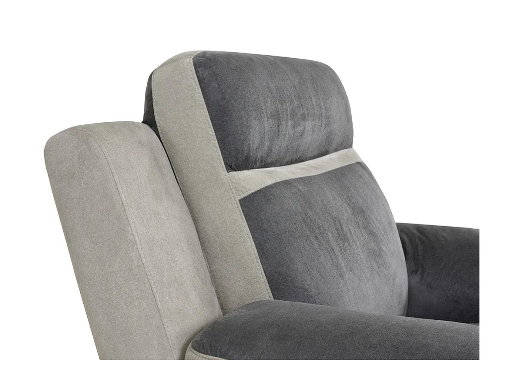 Relaxfauteuil van microvezel TALCA - Antraciet en licht grijs