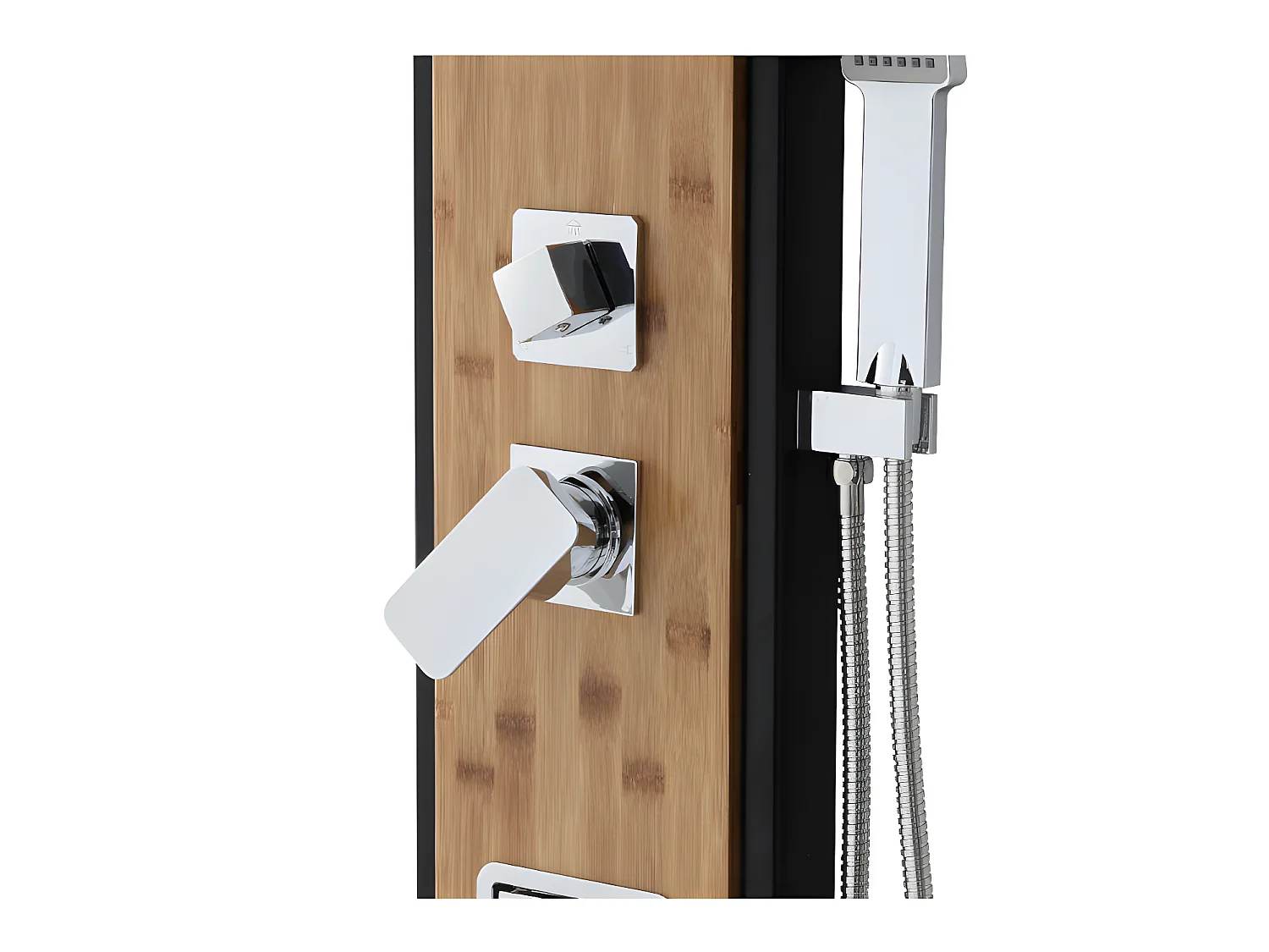 Douchekolom met massagestralen DALIMA - Tropische regen - Bamboepaneel - 22 x 145cm