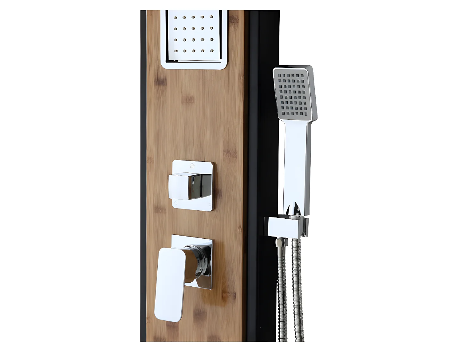 Douchekolom met massagestralen DALIMA - Tropische regen - Bamboepaneel - 22 x 145cm