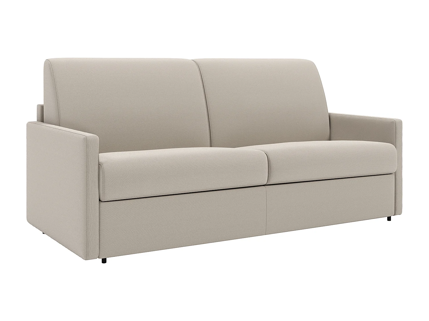 Canapé 3 places convertible express en tissu beige - Couchage 140 cm - matelas 18 cm CALIFE