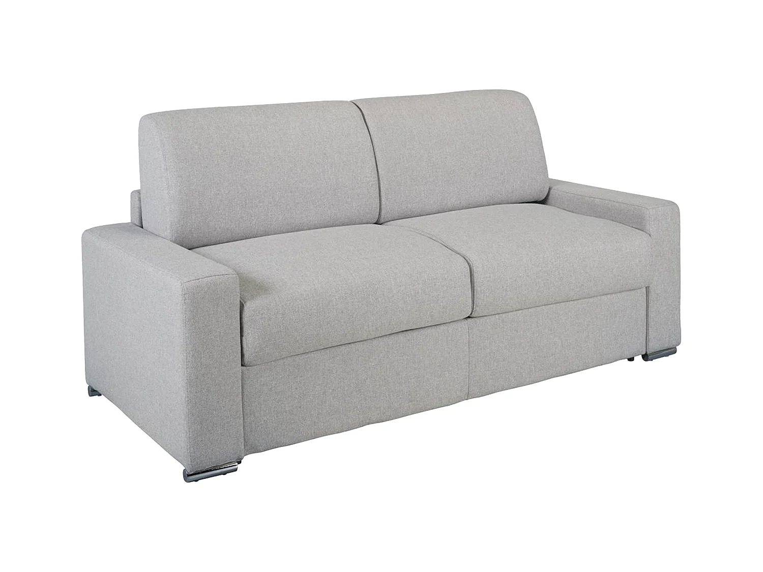 Express-driezitsslaapbank van stof CALITO - Grijs - Bed 140  cm - Matras 14 cm