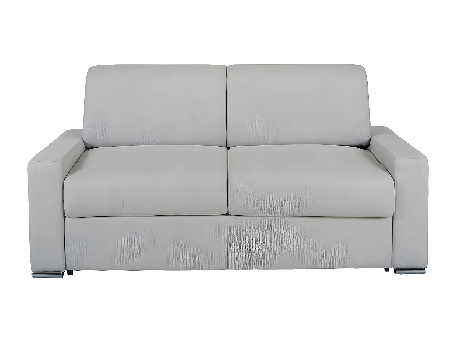 Canapé 3 places convertible express en tissu gris - Couchage lattes larges 140 cm - Matelas 18 cm CALITO