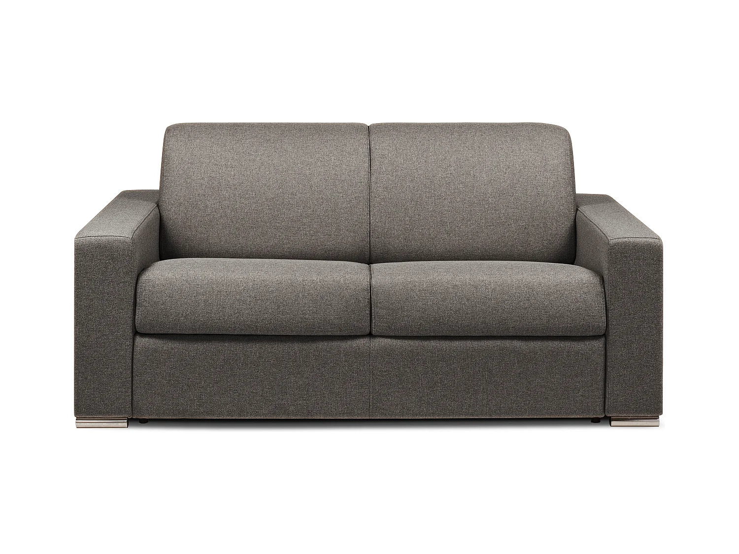 Express-driezitsslaapbank van stof CALITO - Antraciet - Bed 140  cm - Matras 18 cm
