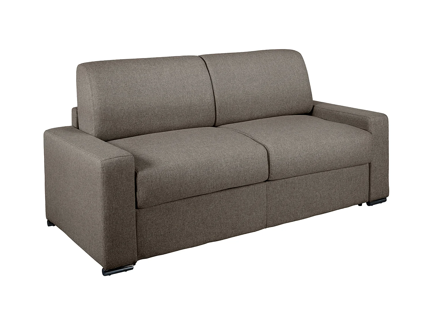 Canapé 3 places convertible express en tissu anthracite - Couchage lattes larges 140 cm - Matelas 14 cm CALITO