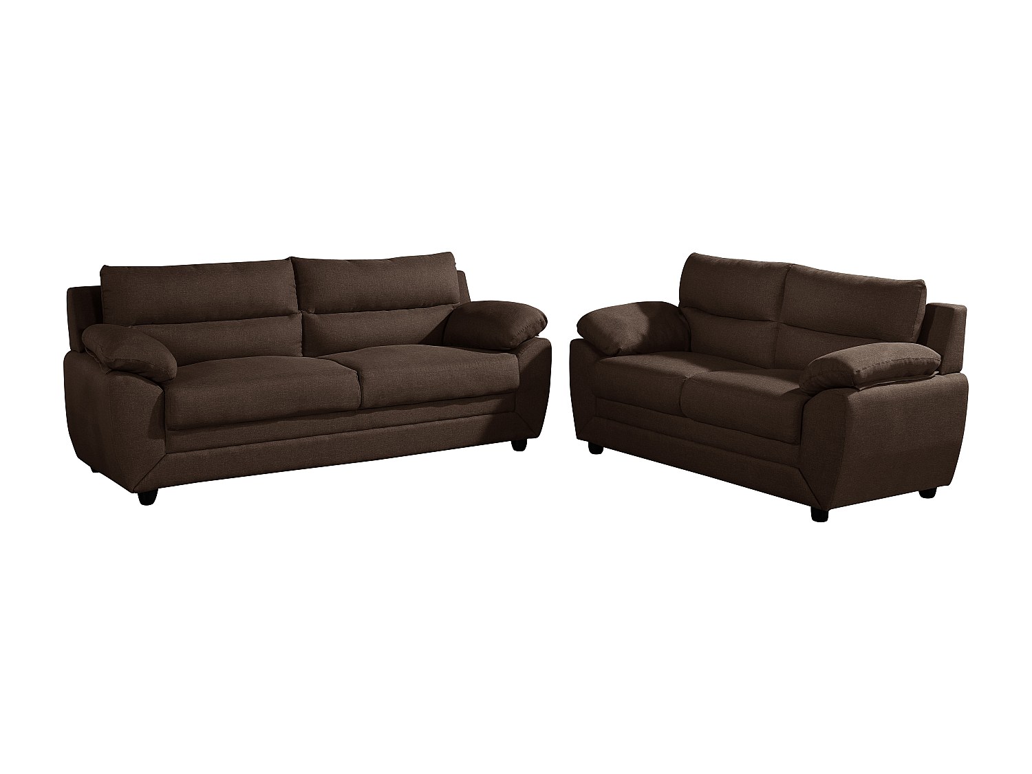 Sofa 3-Sitzer & 2-Sitzer - Stoff - Braun - MANOA günstig online kaufen