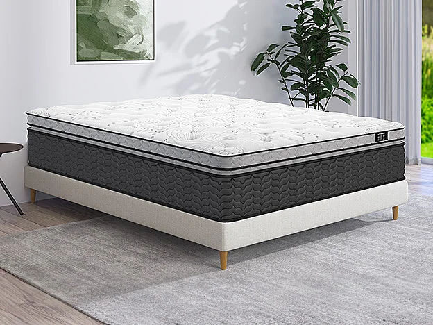 Materasso ibrido matrimoniale ibrido a molle insacchettate ibrido e topper integrato 160 x 200 cm - GAMIANI di YSMÉE