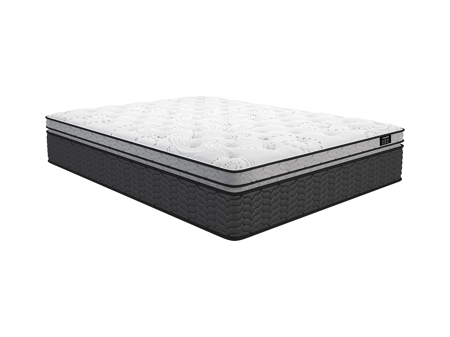 Matelas 160 x 200 cm hybride ressorts ensachés et surmatelas intégré ép.30cm - GAMIANI de YSMÉE