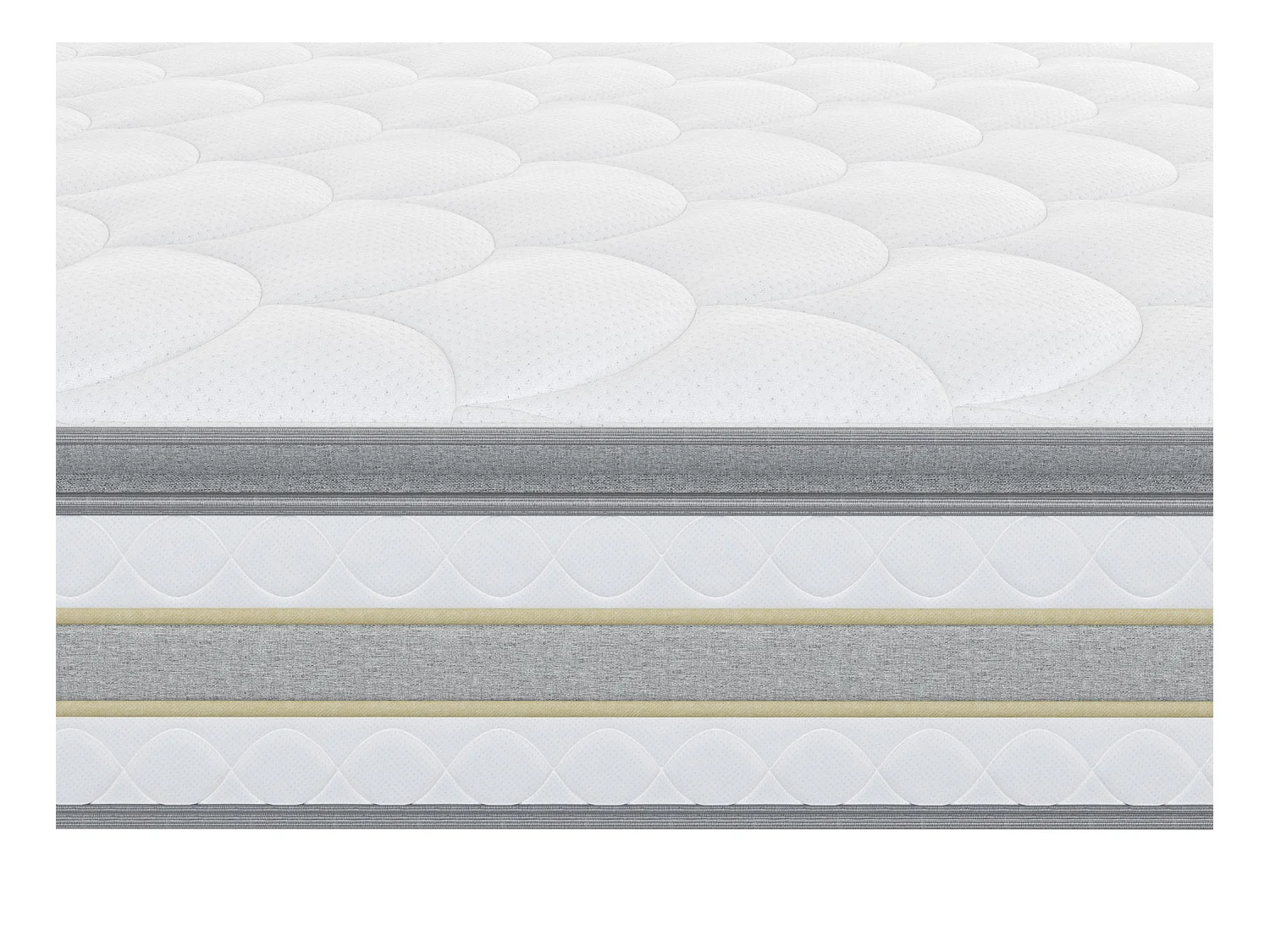 Matelas 160 x 200 cm ressorts ensachés et surmatelas intégré ép.29cm - CANTERBURY de YSMÉE