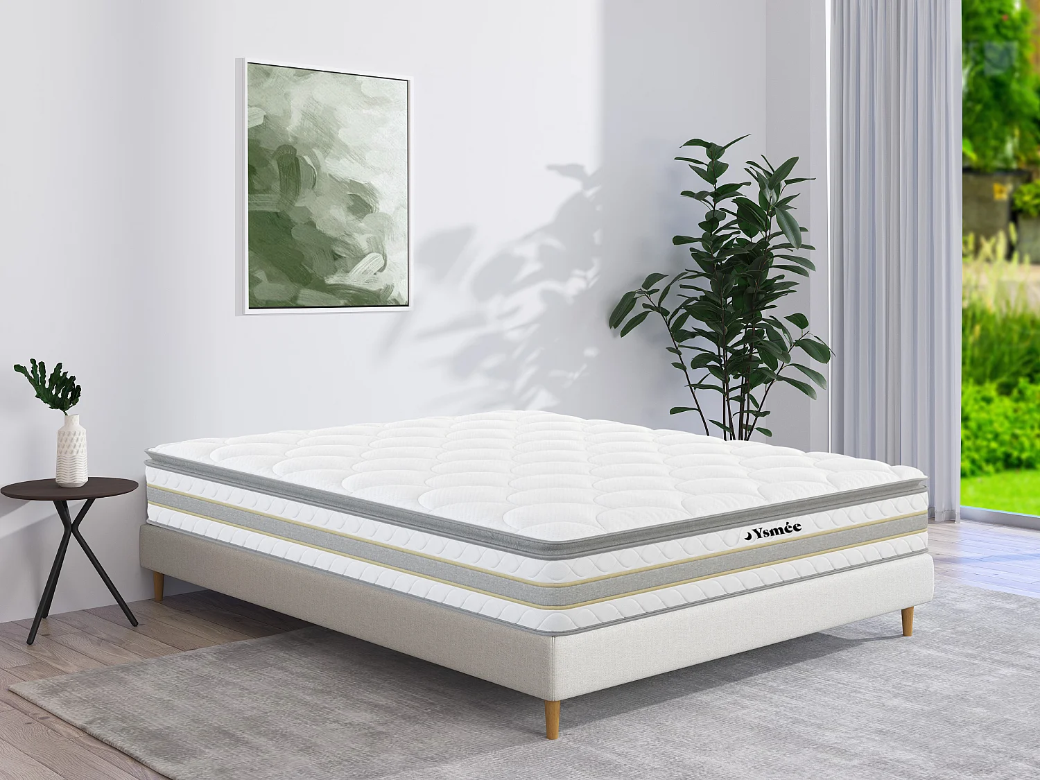 Taschenfederkernmatratze mit Übermatratze - 1 Zone - Härtegrad 2 - 160 x 200 cm - CANTERBURY von YSMÉE