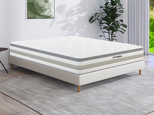 Madrass med pocketfjærer 160×200 cm integrert overmadrass CANTERBURY av YSMÉE