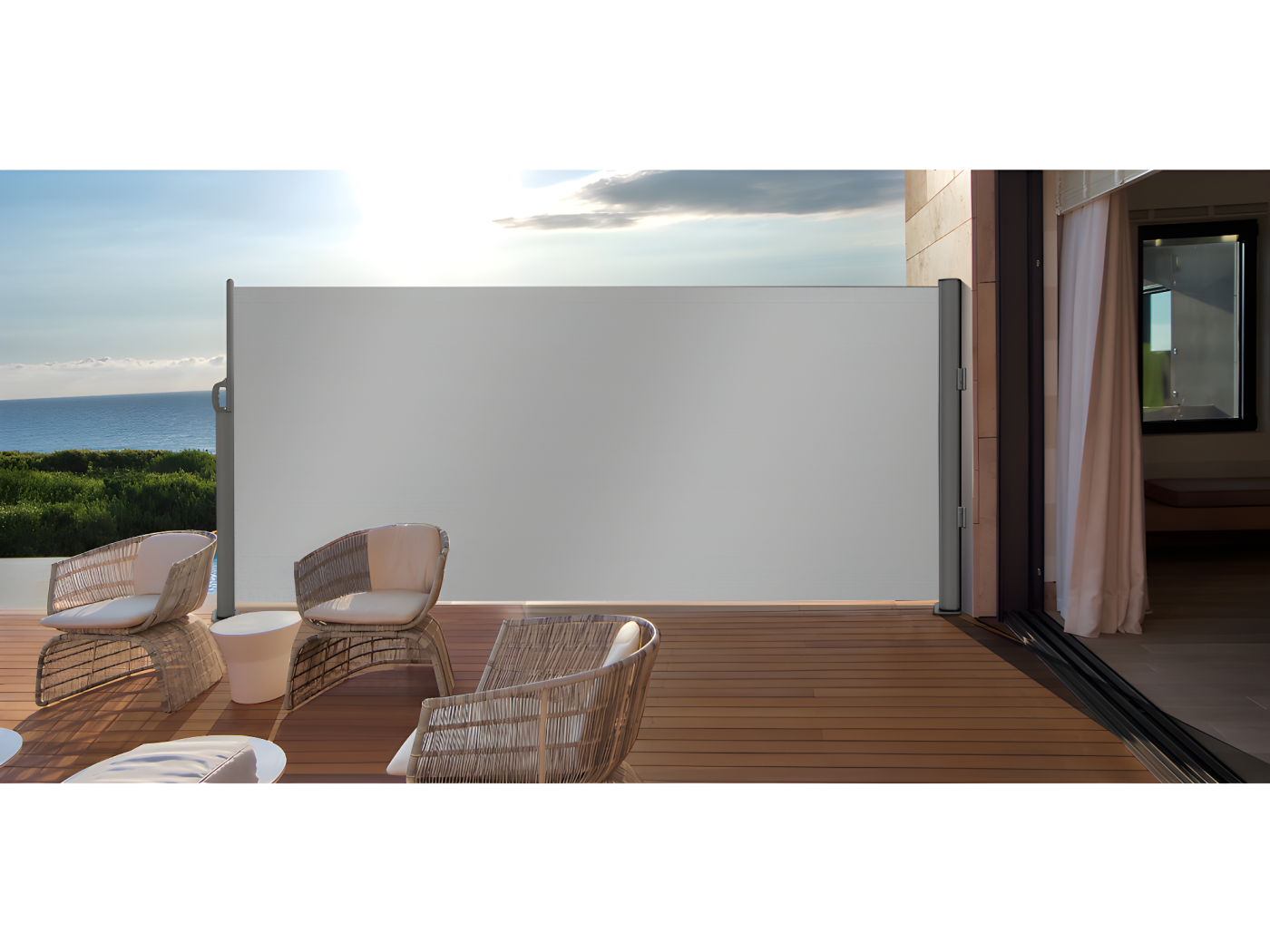 TerrassenSichtschutz SUELA Ausziehbar 300x180 cm Hellgrau