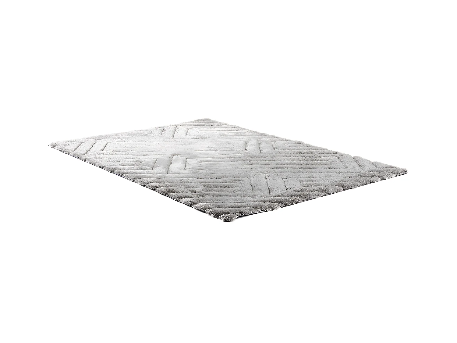 Alfombra shaggy con efecto 3D MAZE - poliéster - Gris - 160 x 230 cm