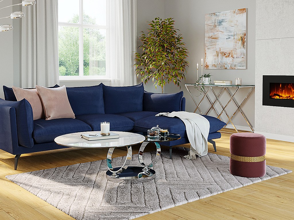 Raggete shaggteppe med mønstret mønster og langhåret - 160 x 230 cm - Grå - MAZE