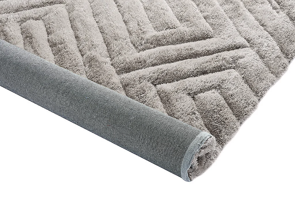 Tapijt shaggy MAZE - polyester - Grijs - 160 x 230 cm