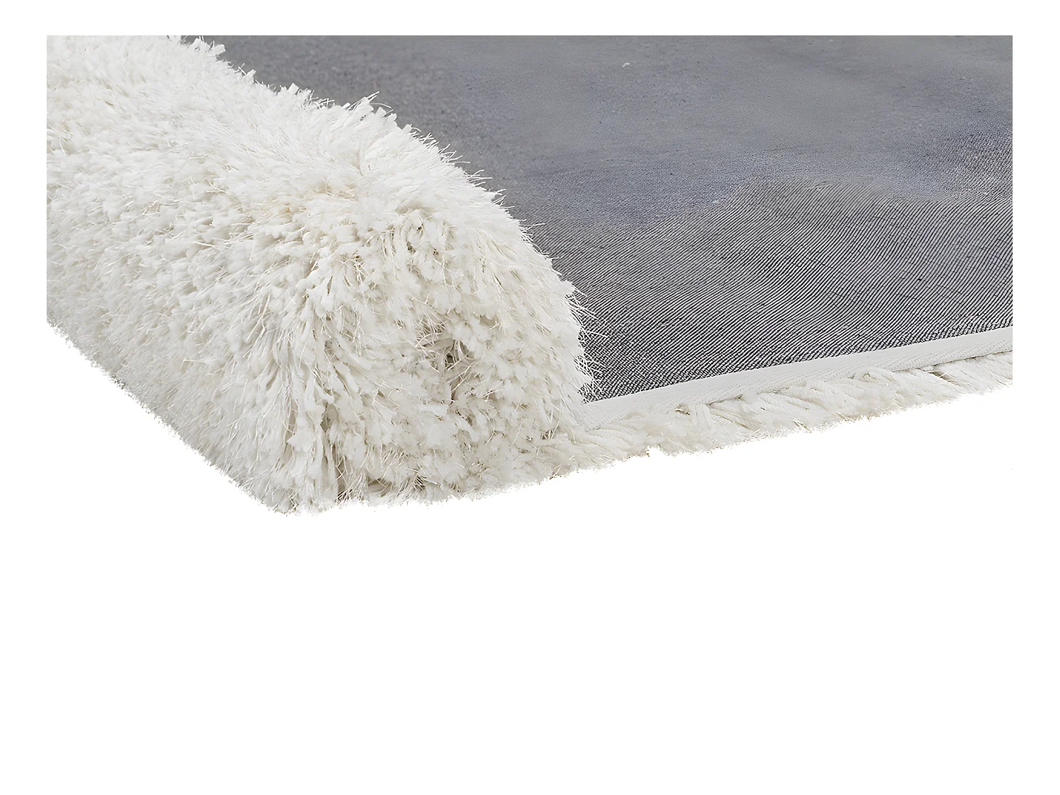 Tapis shaggy à poils longs microfibre - 160 x 230 cm - Blanc cassé - HARVEY