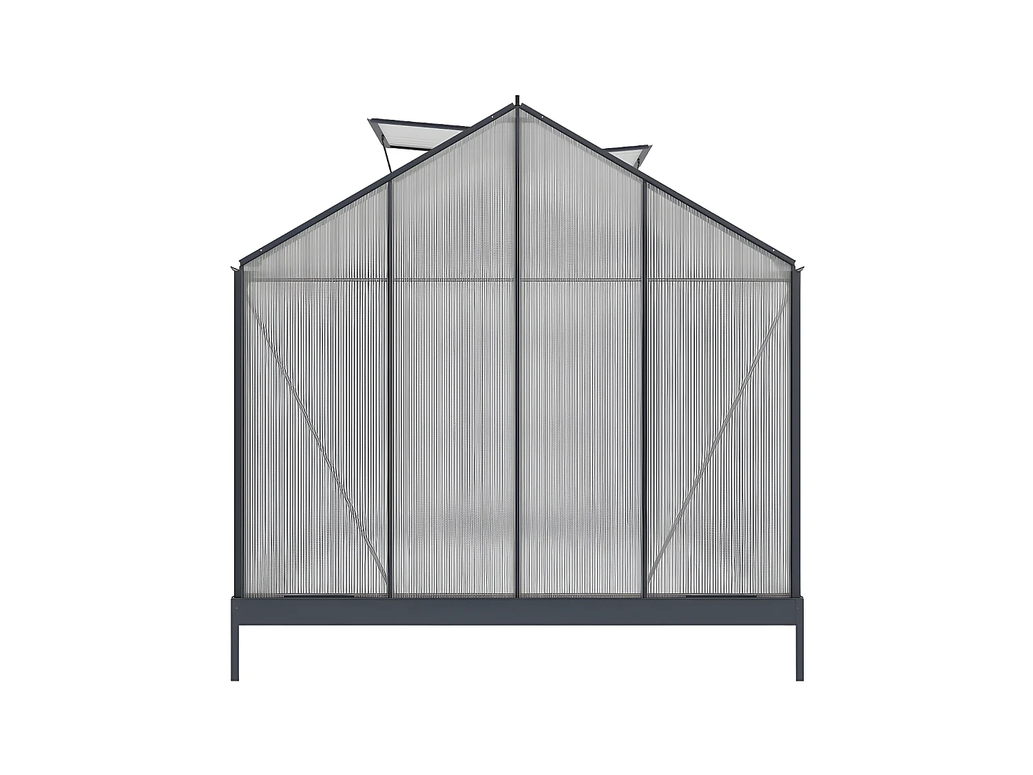 Gewächshaus  mit Sockel - Polycarbonat - 7,5 m² - Anthrazit - GREENEA II