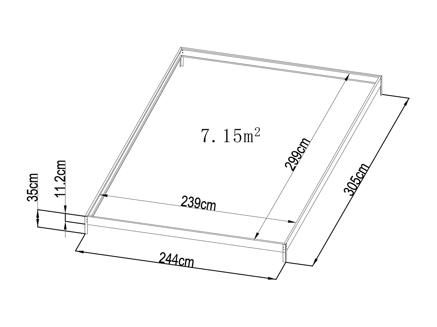Gewächshaus  mit Sockel - Polycarbonat - 7,5 m² - Anthrazit - GREENEA II