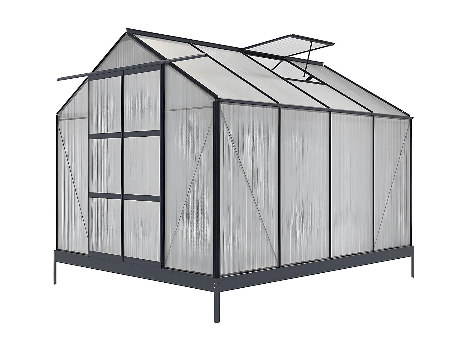 Tuinserre van polycarbonaat 7.5 m² GREENEA II - Antraciet