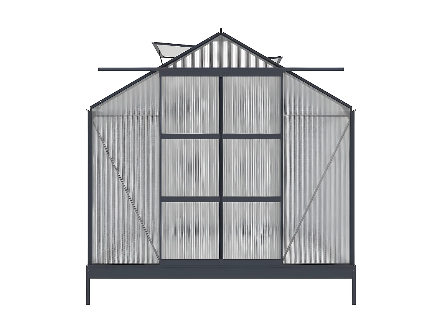 Tuinserre van polycarbonaat 7.5 m² GREENEA II - Antraciet