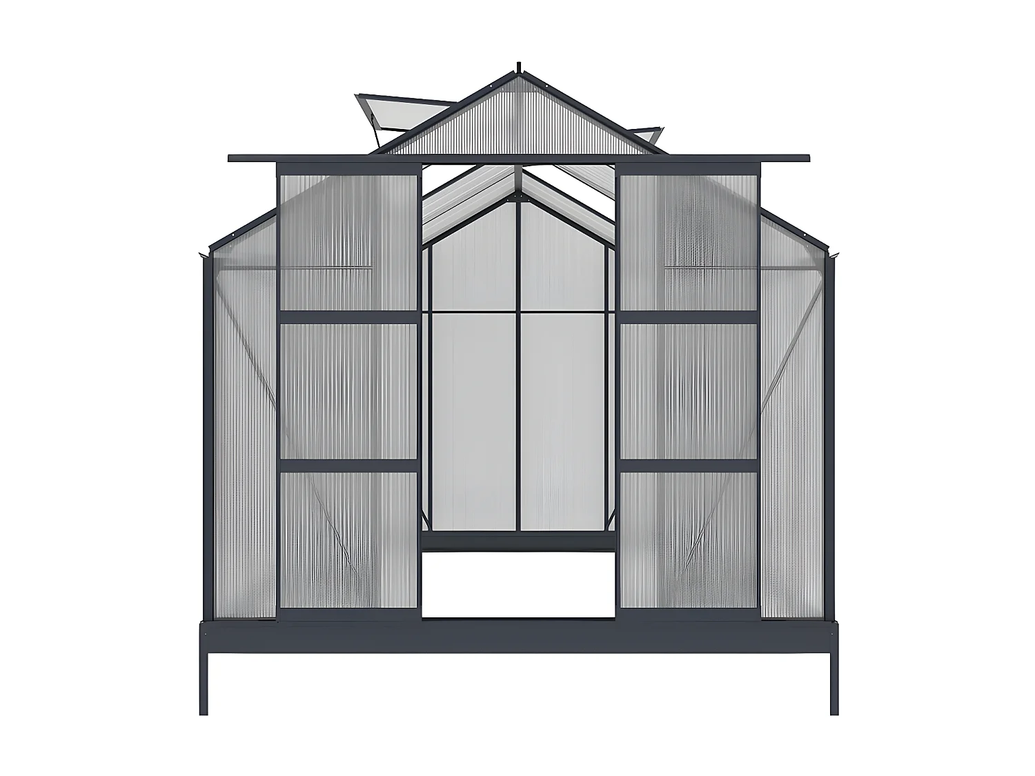 Tuinserre van polycarbonaat 7.5 m² GREENEA II - Antraciet