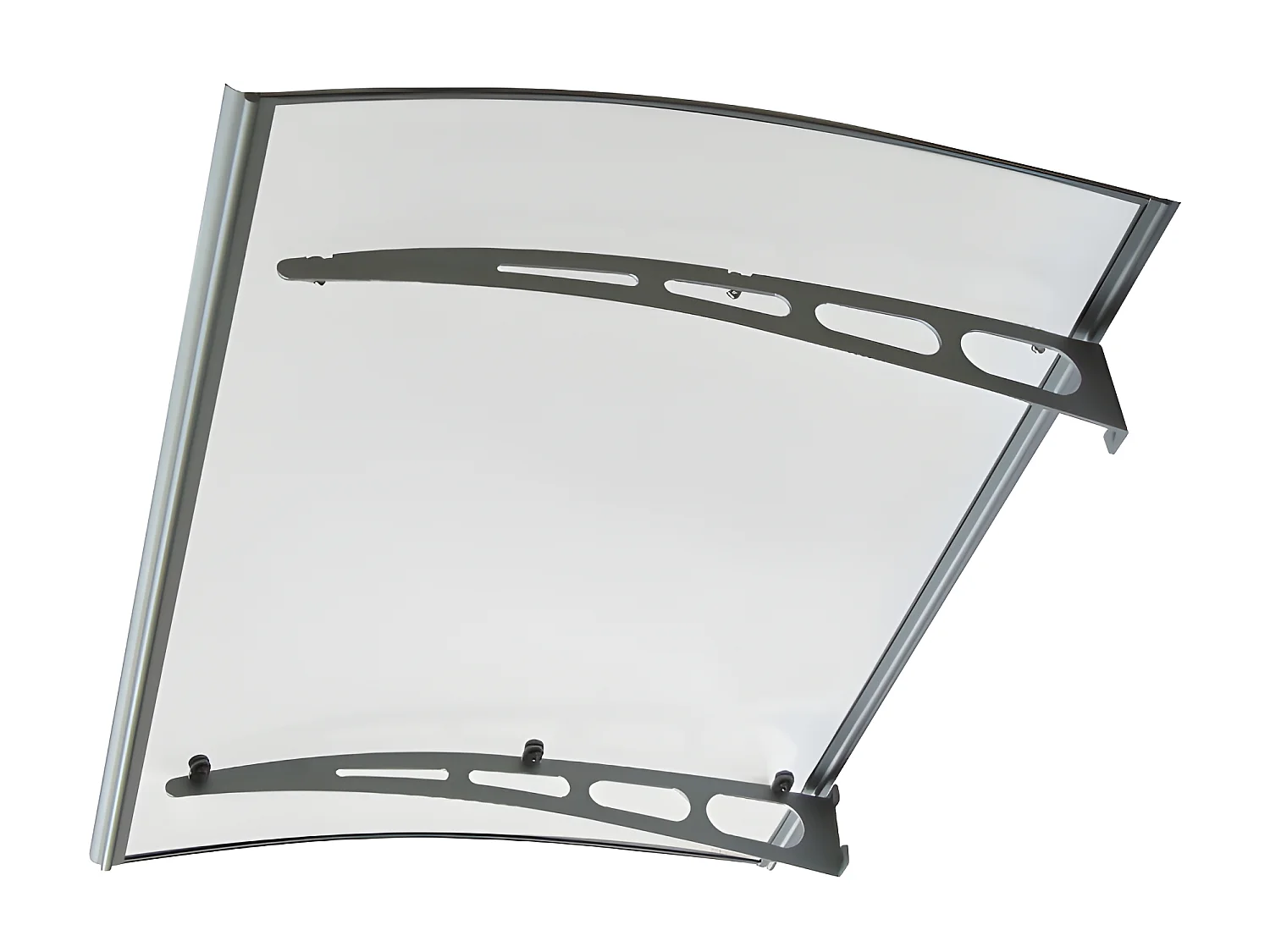 Auvent de porte en aluminium 150 x 90 cm courbé NEONA