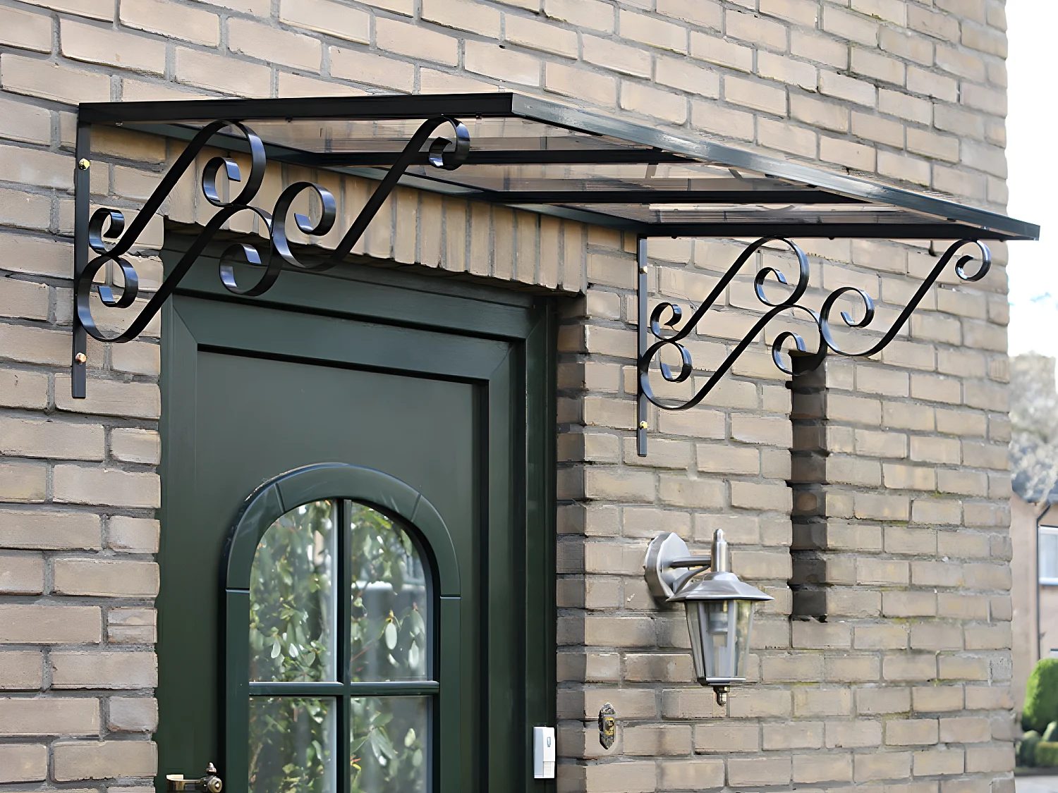 Auvent de porte en aluminium L120 x l80 cm incliné AMBAN