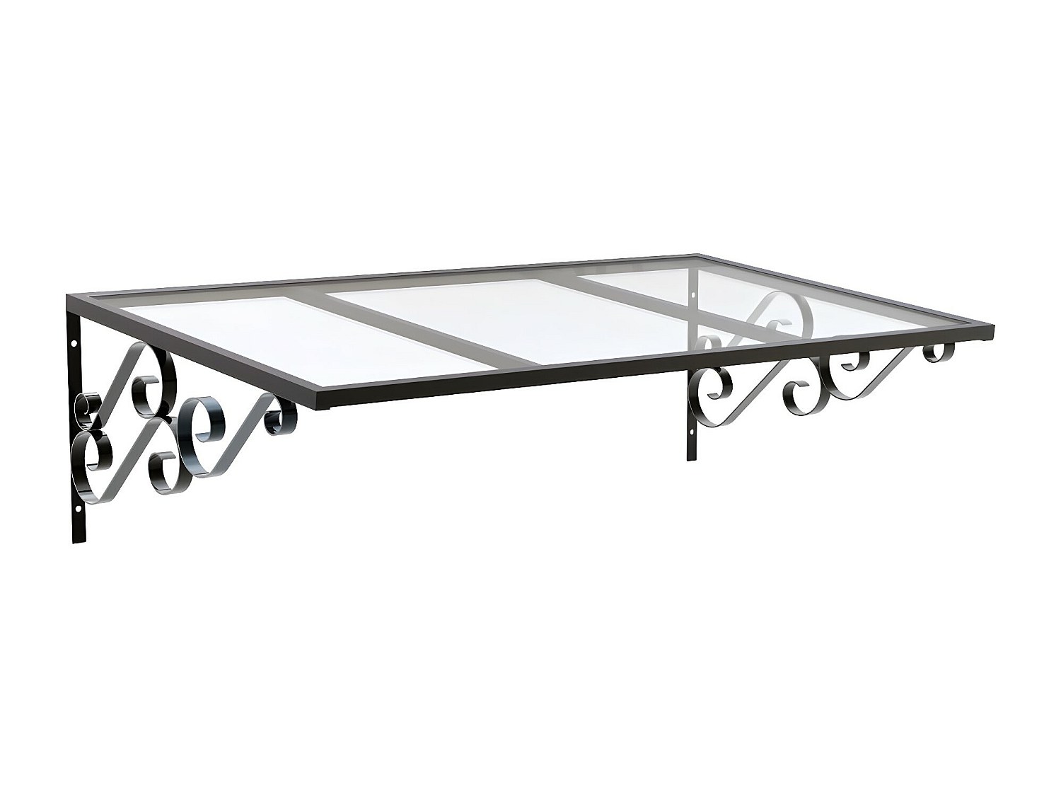 Vente-unique Vordach - Aluminium - 120 X 80 Cm - Geneigt - Amban