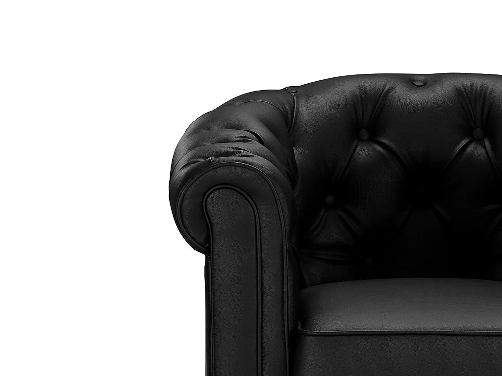 Divano 3 posti e poltrona CHESTERFIELD in similpelle Nero