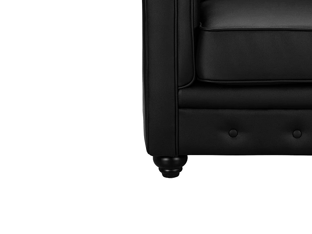 Canapé 3 places et 2 fauteuils CHESTERFIELD - Simili Noir