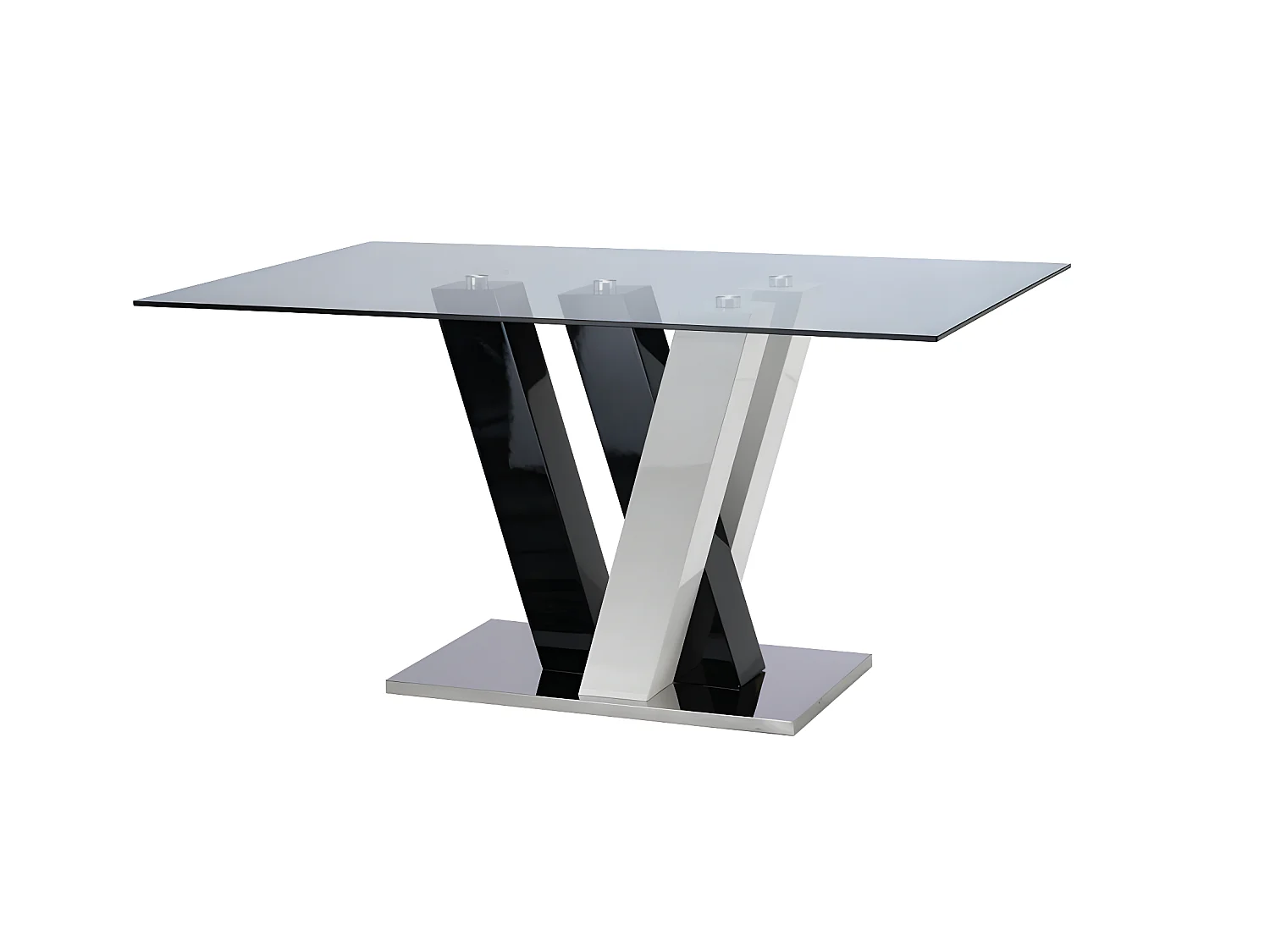 Ensemble table + 4 chaises - Coloris : noir et blanc - WINCH
